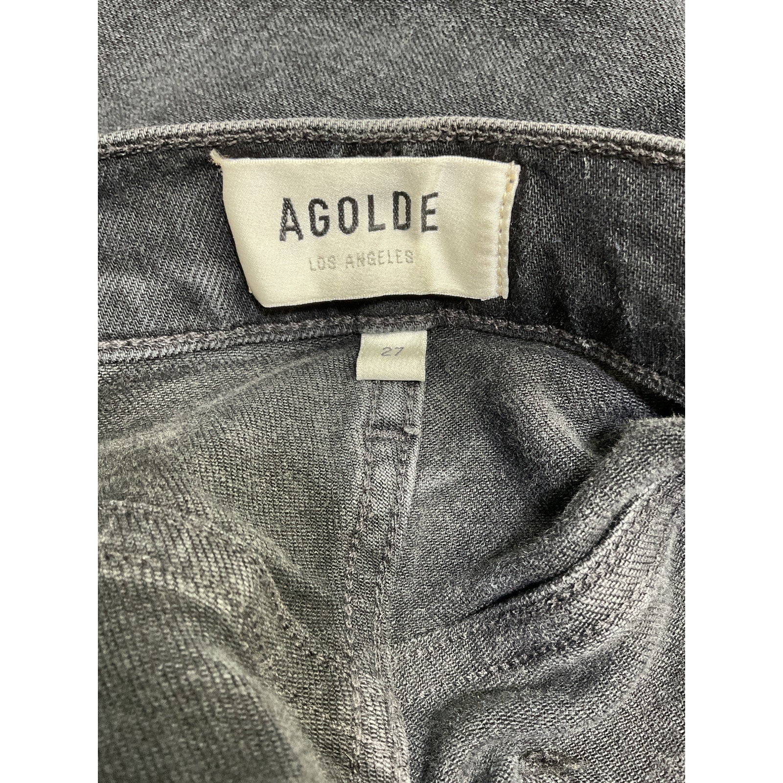 Agolde 'Pinch' Black Cotton Waist High Rise Kick Flare Jean Size 27