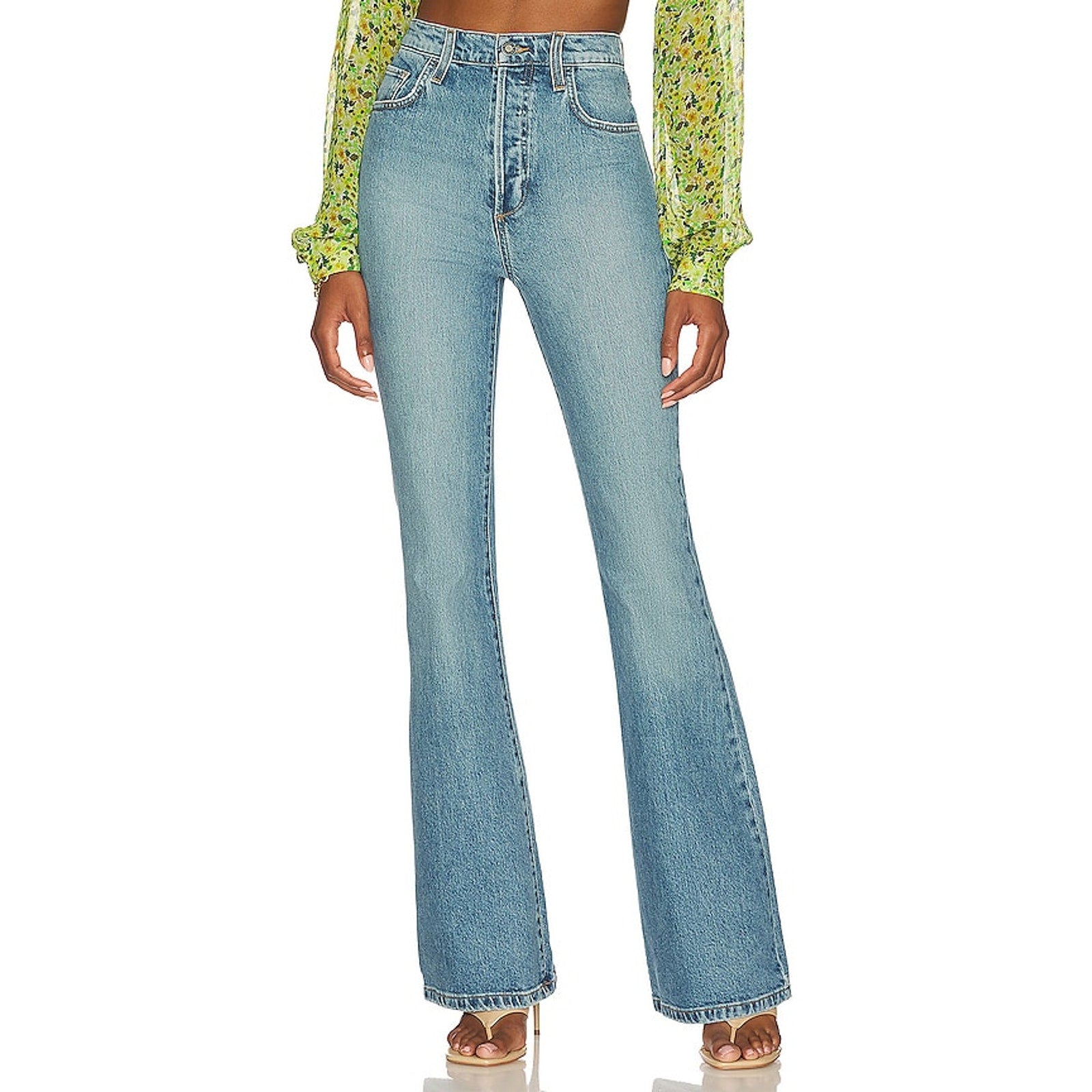 Favorite Daughter 'Valentina' Blue Cotton Flare Denim Jean Size 25