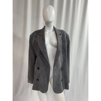 Allsaints 'Elle' Grey Double Breasted Lightweight Blazer Size 8
