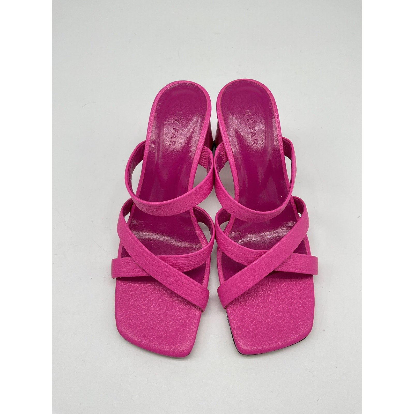 By Far 'Lenny' Pink Leather Sandals Size 36
