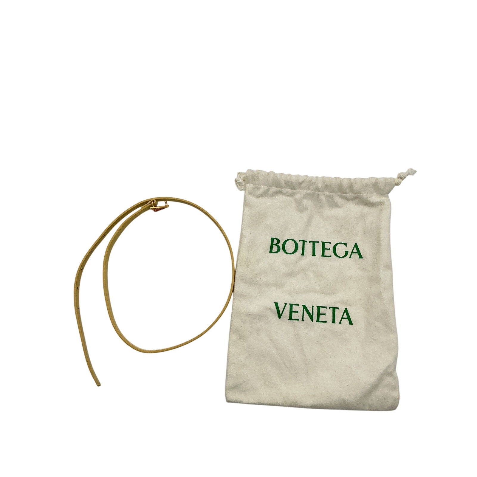 Bottega Veneta Yellow Leather Triangle Belt Size 28 IN