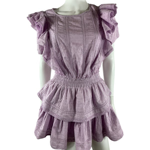 Loveshackfancy Eyelet Lilac Natasha Mini Dress Size S