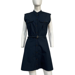 Frame Sleek Blue Safari Mini Dress Size S