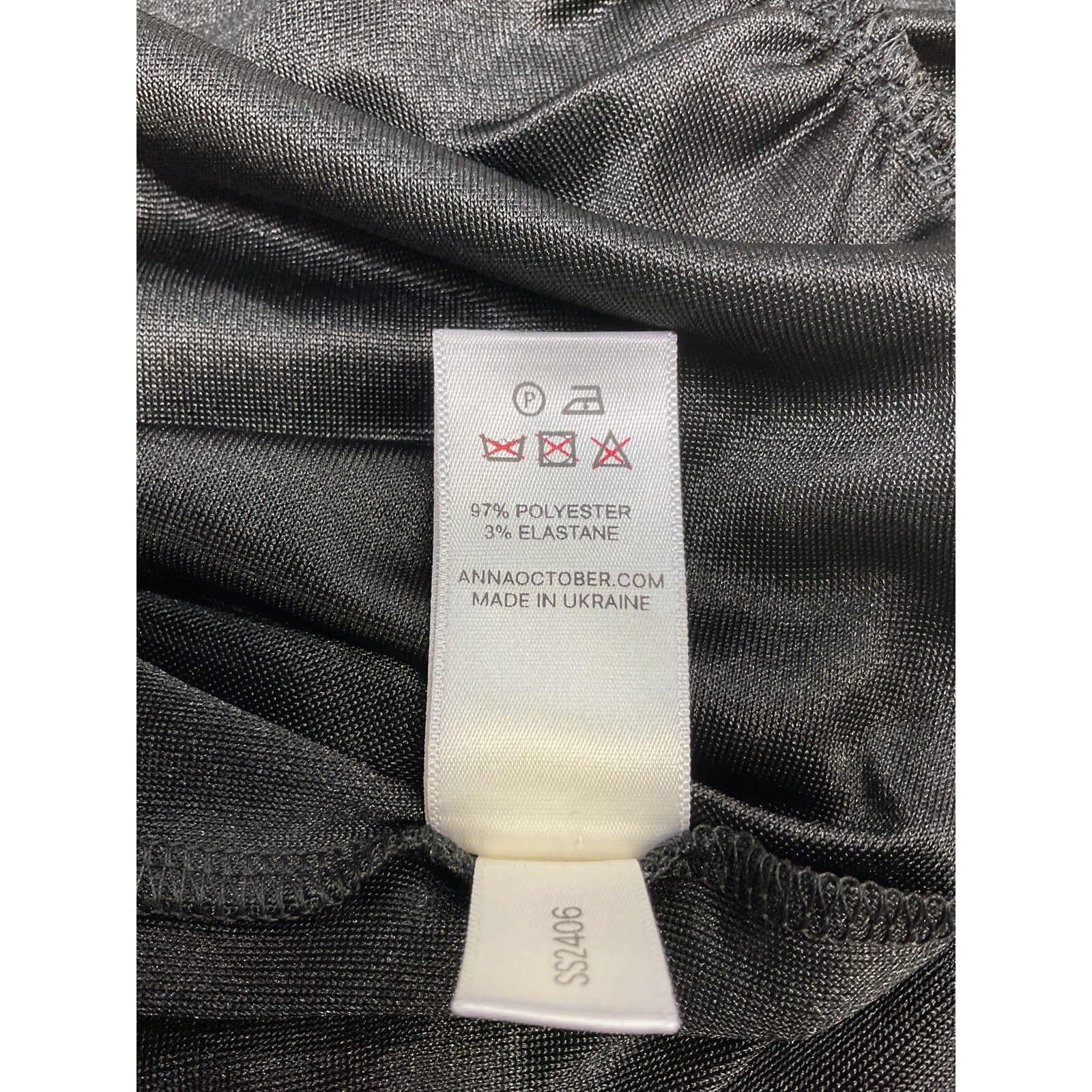 Anna October 'Willow' Black Polyester Maxi Dress Size M