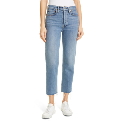 Re/Done Classic Blue Originals High Waist Stovepipe Denim Jeans Size 28