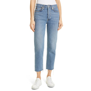 Re/Done Classic Blue Originals High Waist Stovepipe Denim Jeans Size 28