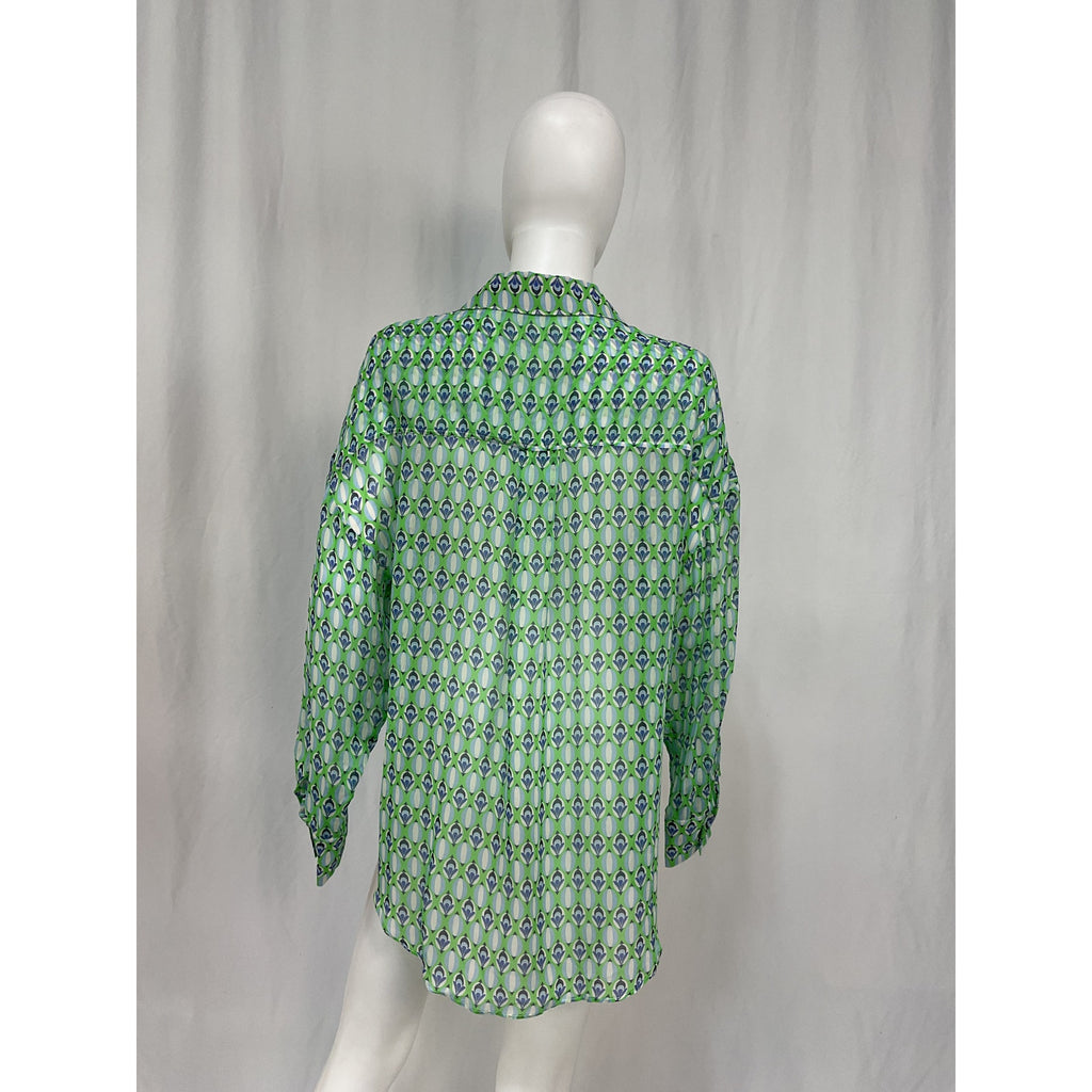 Favorite Daughter 'The Friday' Green Viscose Shirt Size XS