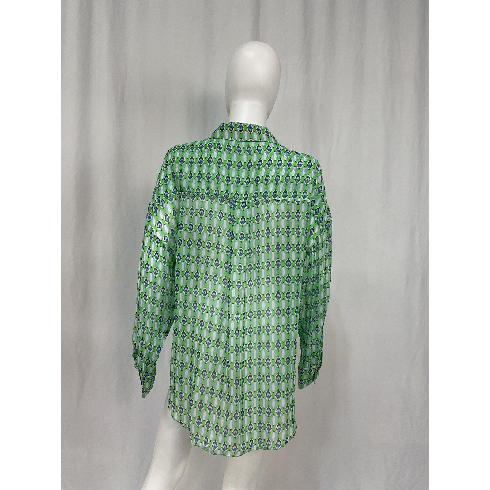 Favorite Daughter 'The Friday' Green Viscose Shirt Size XS
