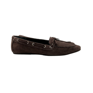 Reformation Suede Brown Kyla Boat Shoe Size 6