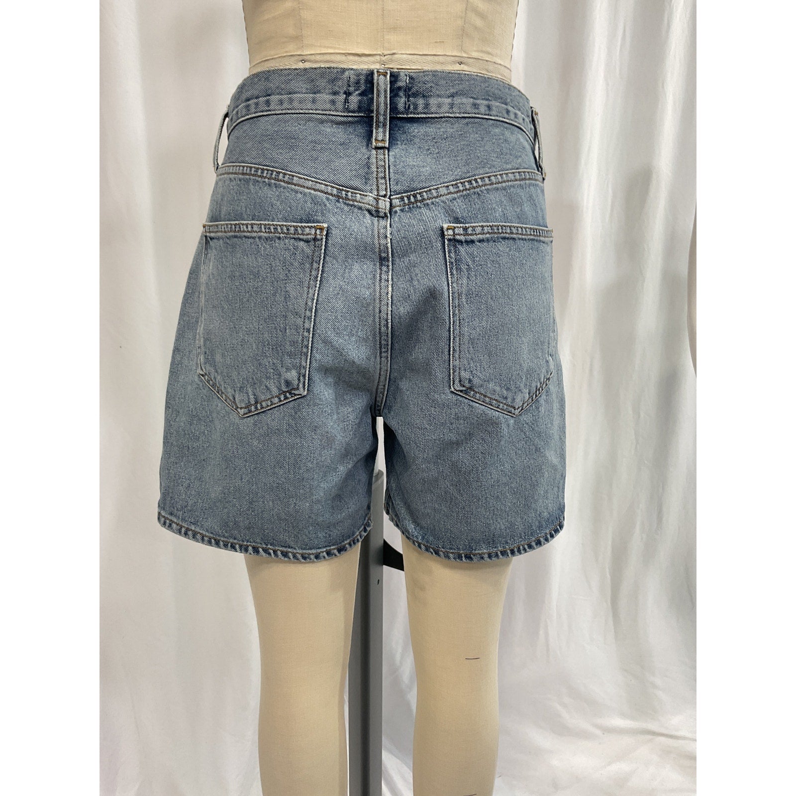 Agolde 'Criss' Blue Cross Denim Short Size 26