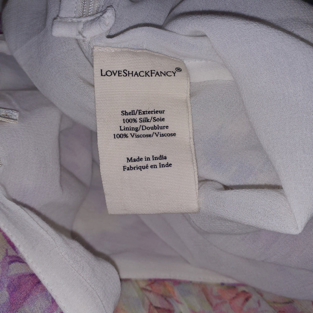 Loveshackfancy 'Rhodes' Pink Chiffon Skirt Size 4