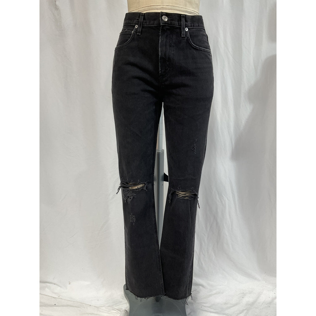 Agolde 'Cherie' Black High Rise Straight Denim Jean Size 26 - NWT