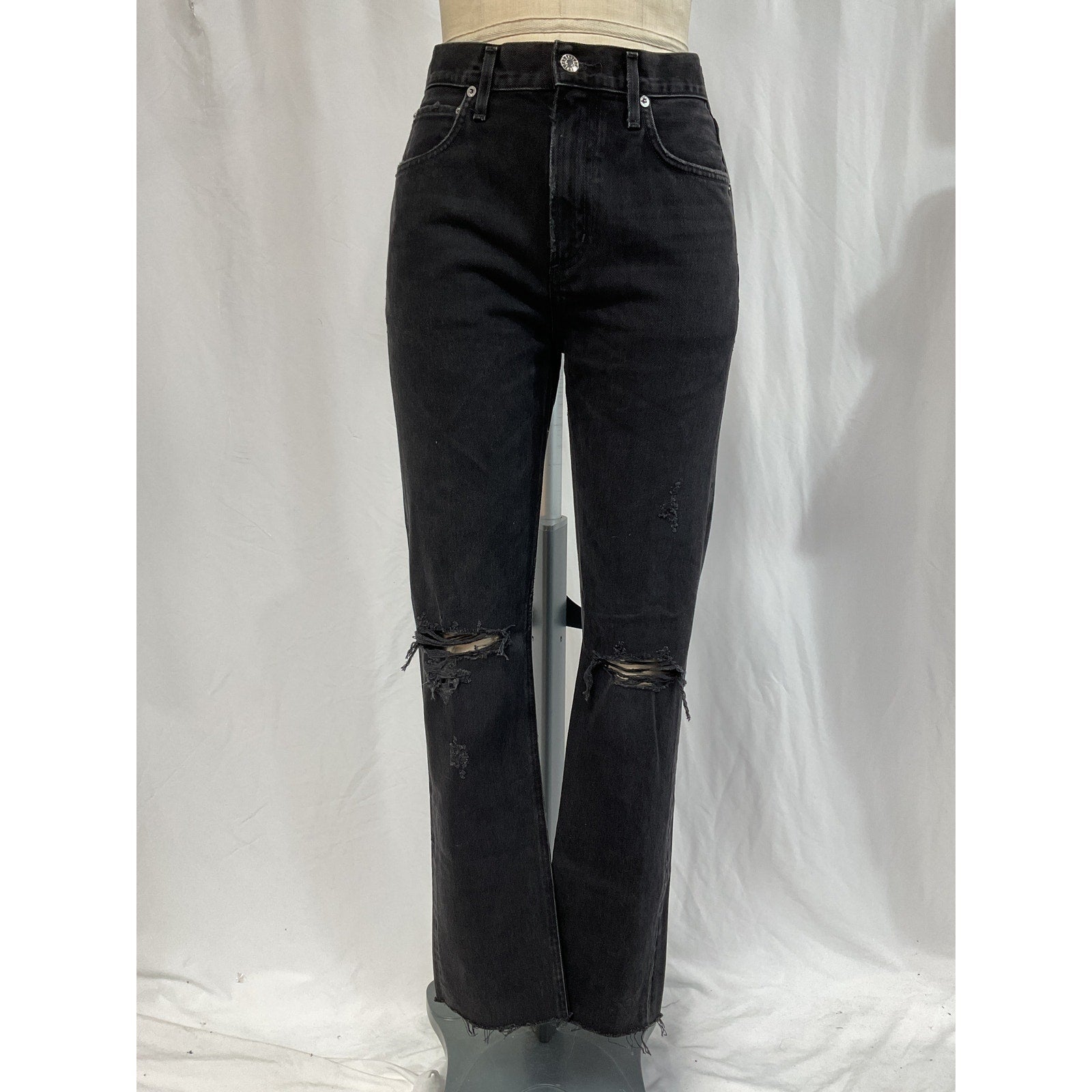 Agolde 'Cherie' Black High Rise Straight Denim Jean Size 26 - NWT