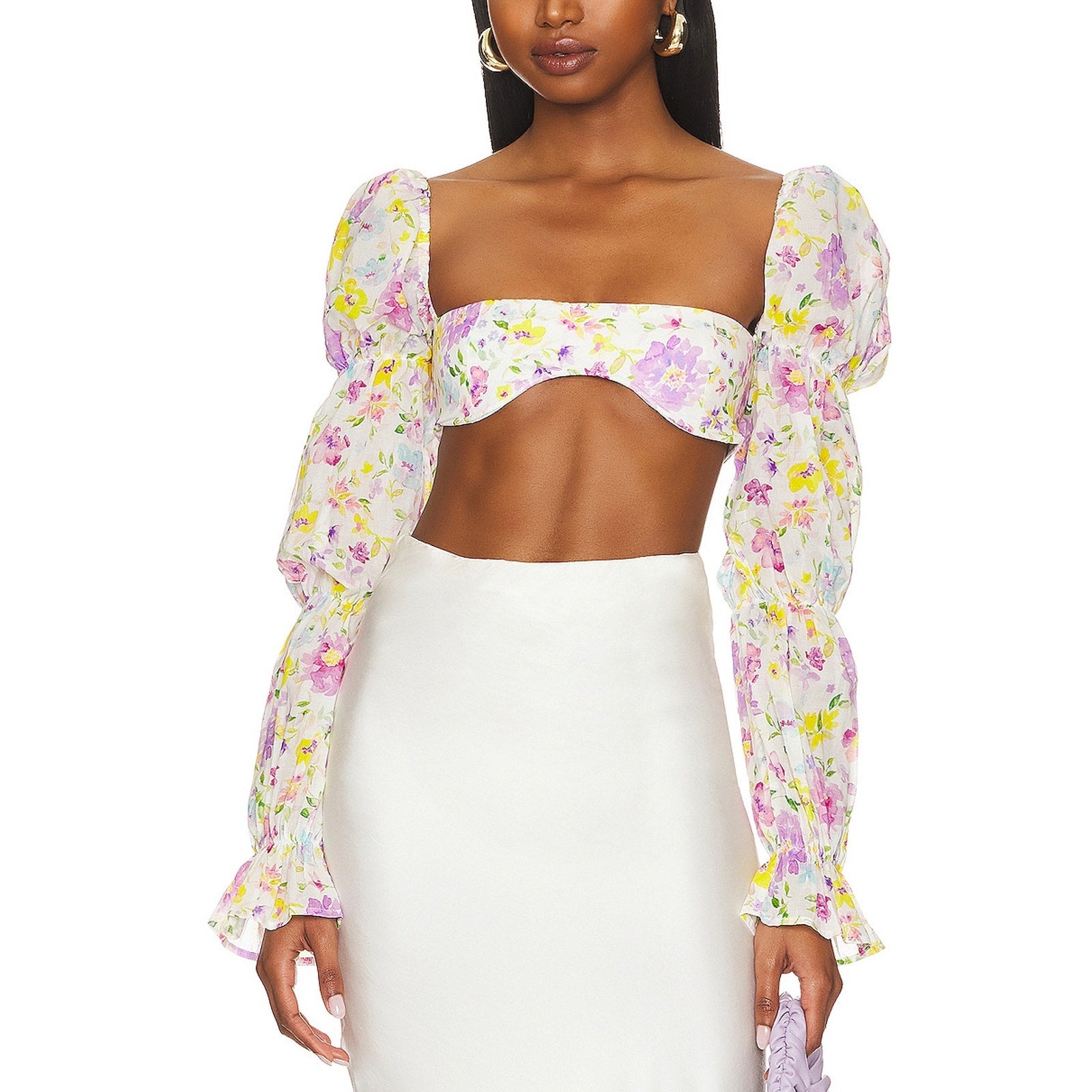 Majorelle 'Marcelle' White Crop Top Size S