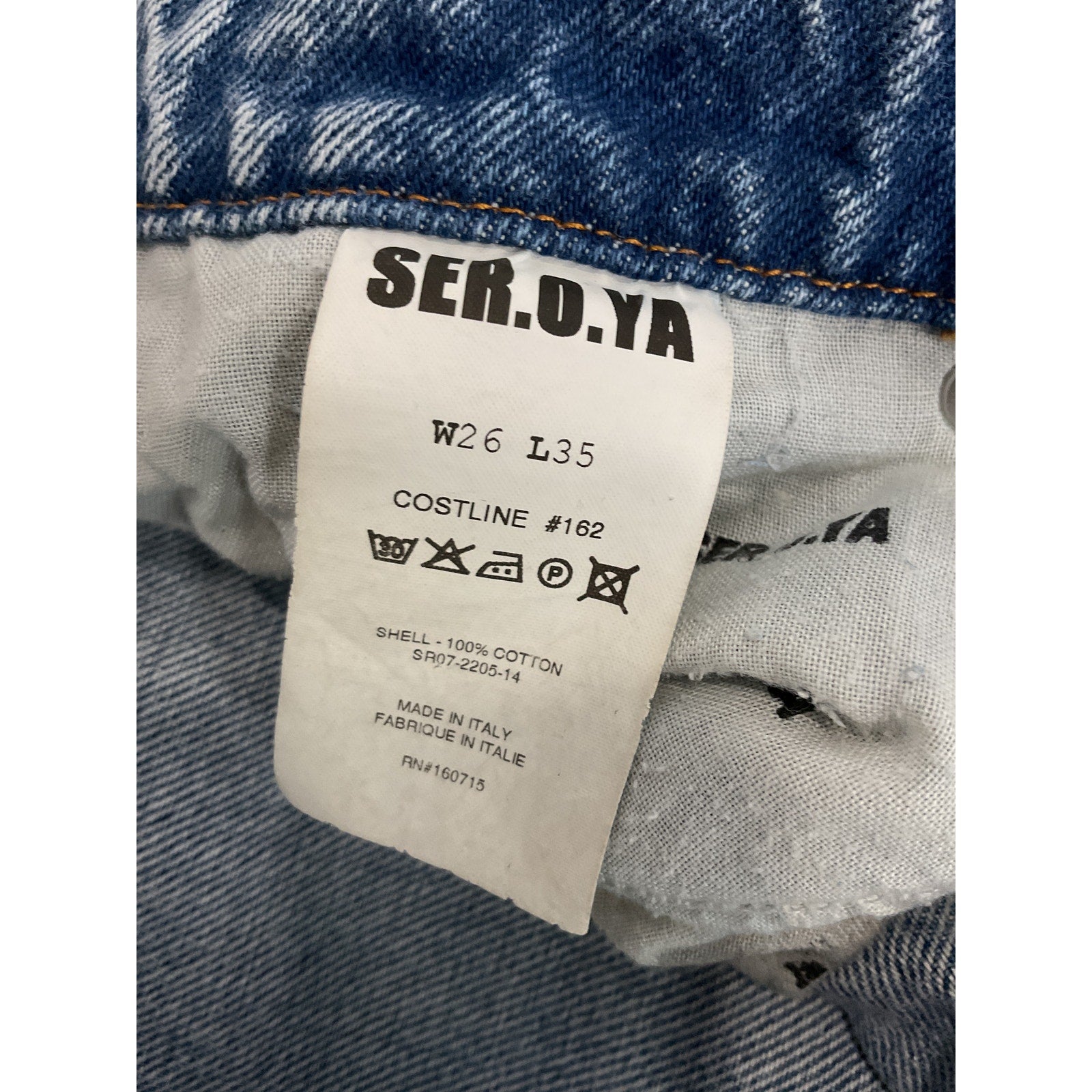 Ser.O.Ya 'Heidi' Blue Straight Leg Patch Denim Jean Size 26