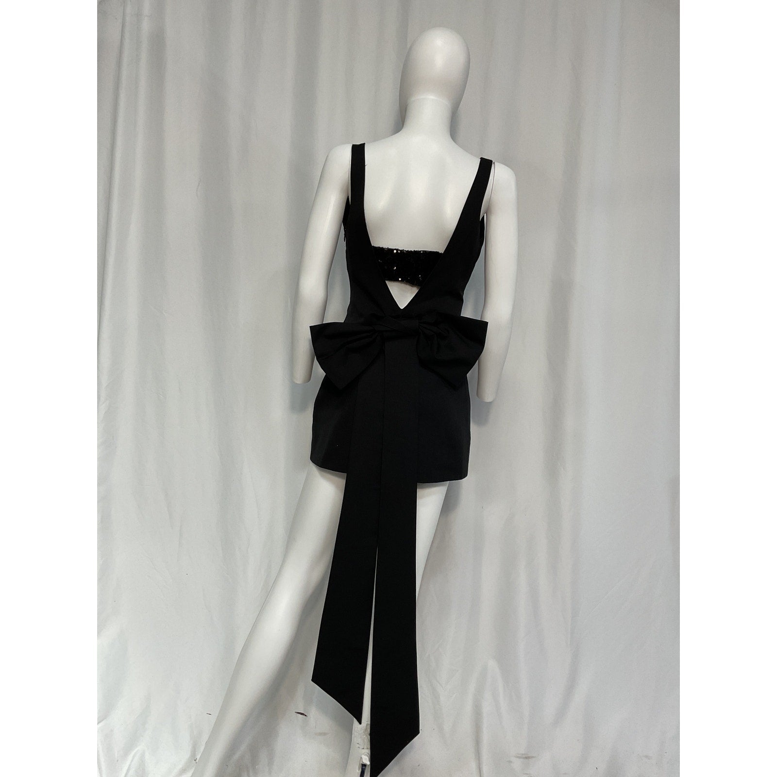 Staud 'Irie' Black V Neck Sequin Bandeau Dress Size XS