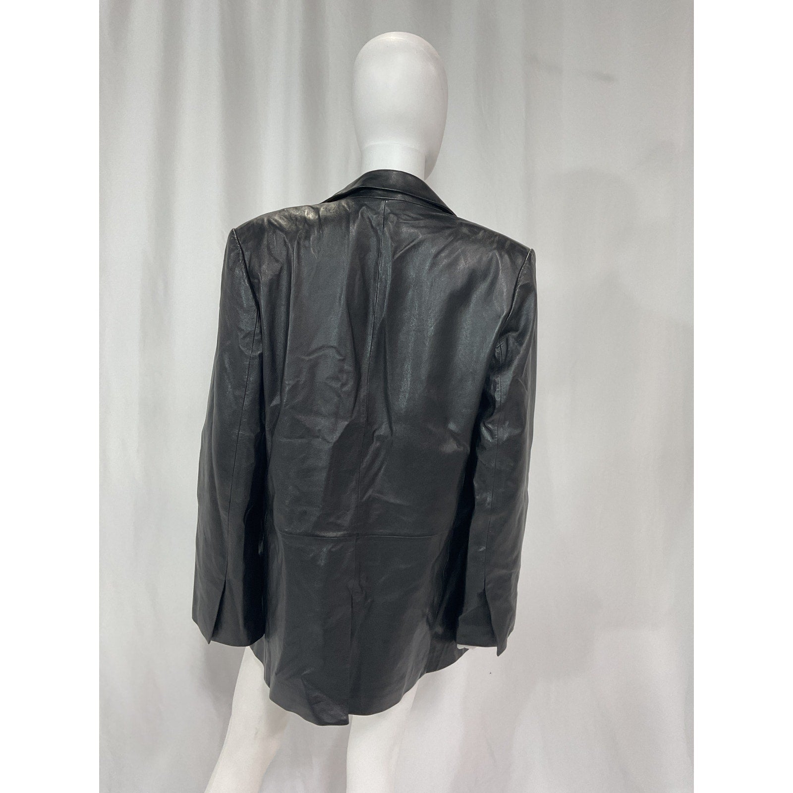 Helmut Lang Black Leather Blazer Size 10