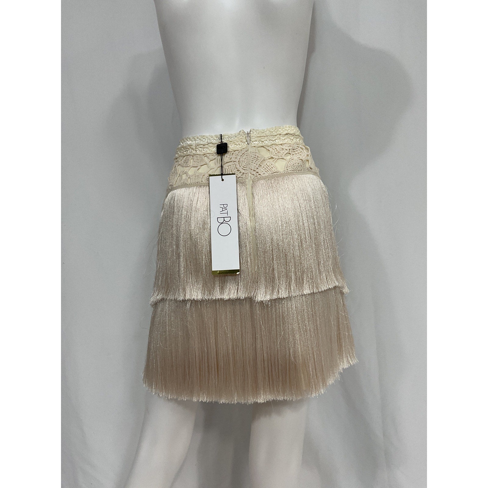 Patbo 'Fringe' White Lace Mini Skirt Size 10 - NWT