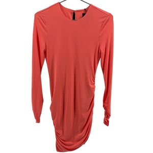 Michael Costello Ruched Coral Molly Mini Dress Size S NWT