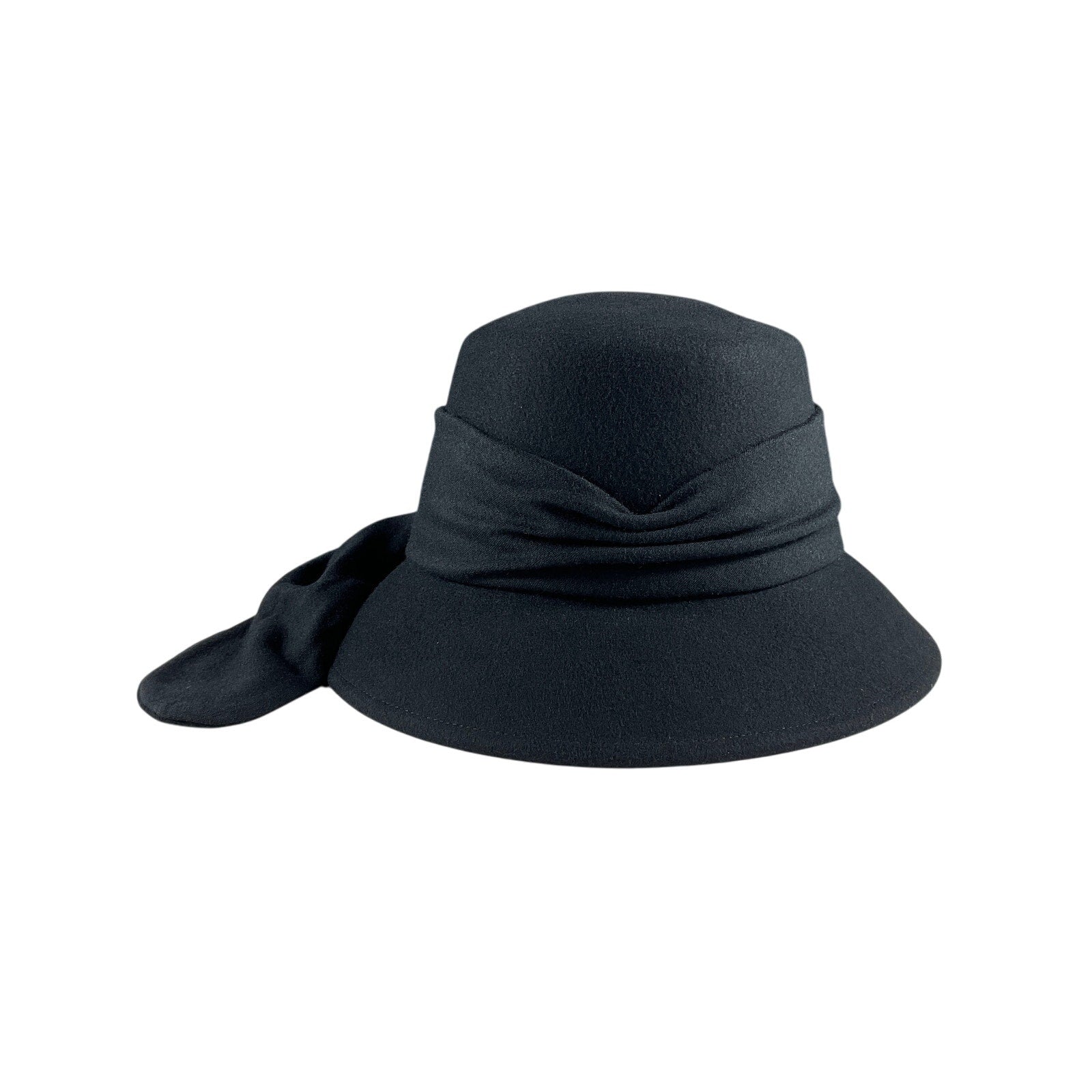 Eric Javits Scarf 'Agatha' Black Wool Hat Size OS