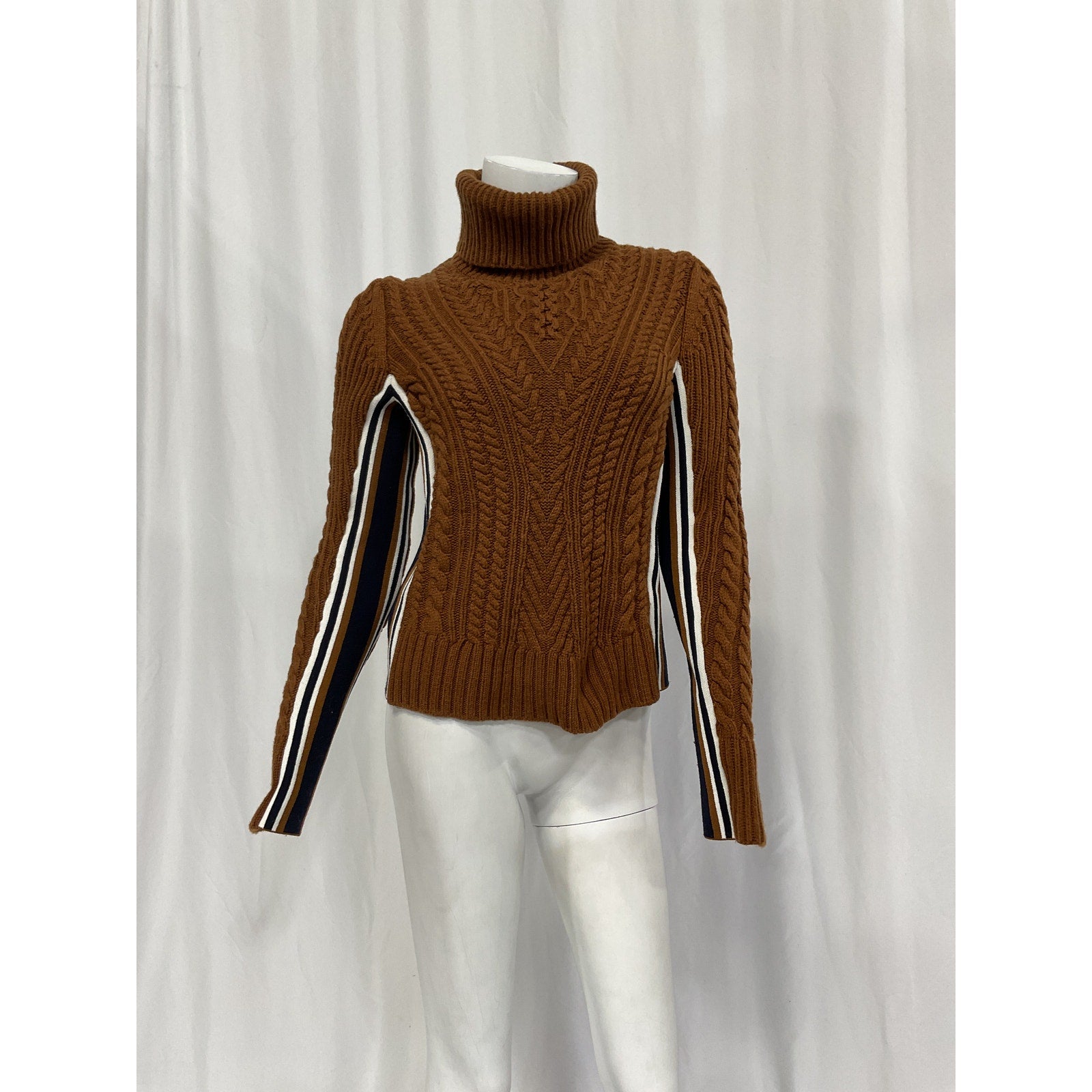 Veronica Beard 'Maril' Brown Lambswool Turtleneck Size S