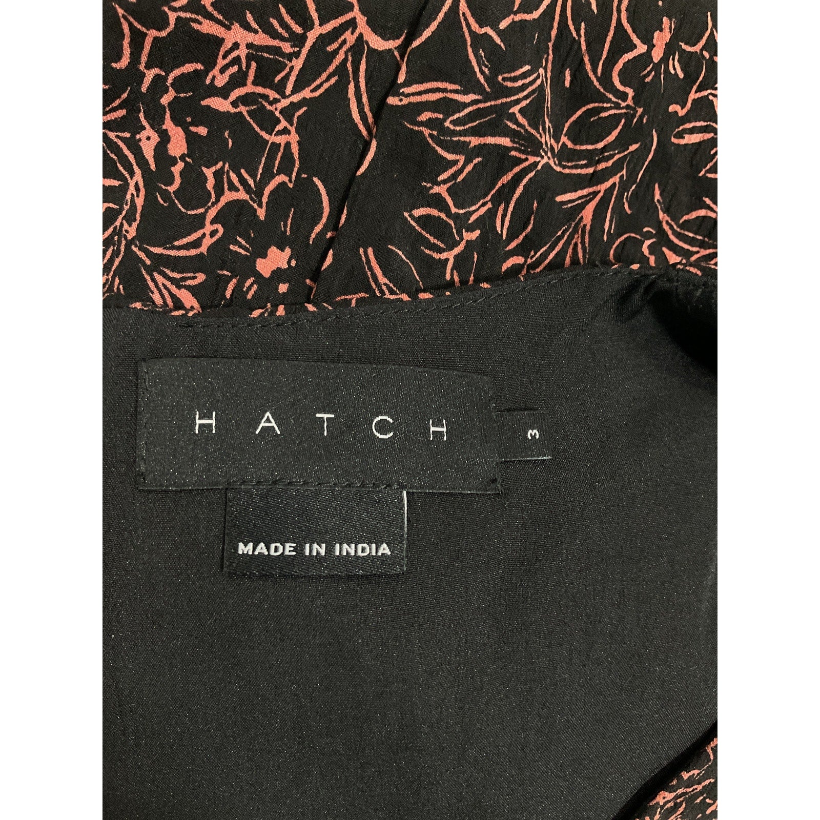 Hatch 'The Juliet' Black Floral Print Top Size 3