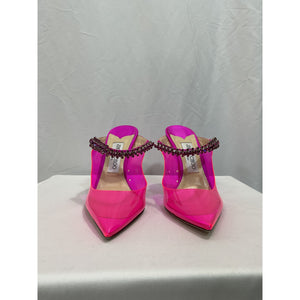 Jimmy Choo Pink PVC & Crystal Pumps - Size 8
