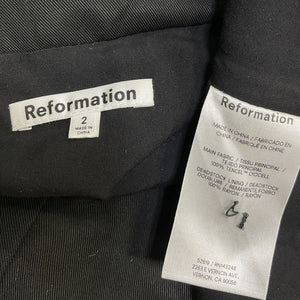 Reformation Tailored Black Oakley Vest Size 2