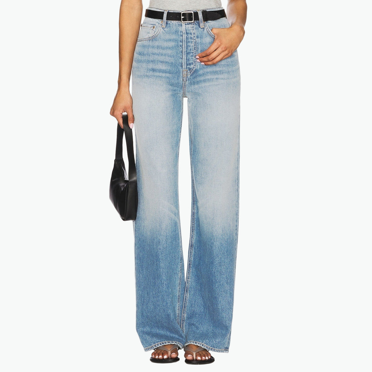 Grlfrnd 'Brooklyn' Blue Cotton High Rise Straight Denim Jean Size 24 - NWT