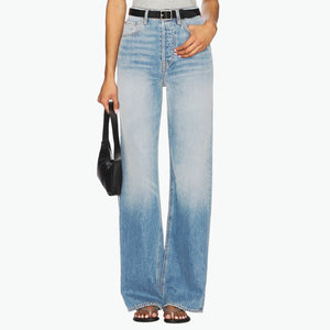 Grlfrnd 'Brooklyn' Blue Cotton High Rise Straight Denim Jean Size 24 - NWT