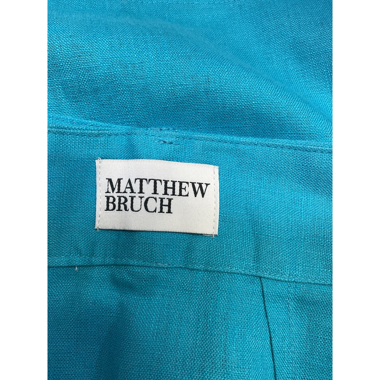 Matthew Bruch Cargo Blue Linen Mini Skirt Size 4