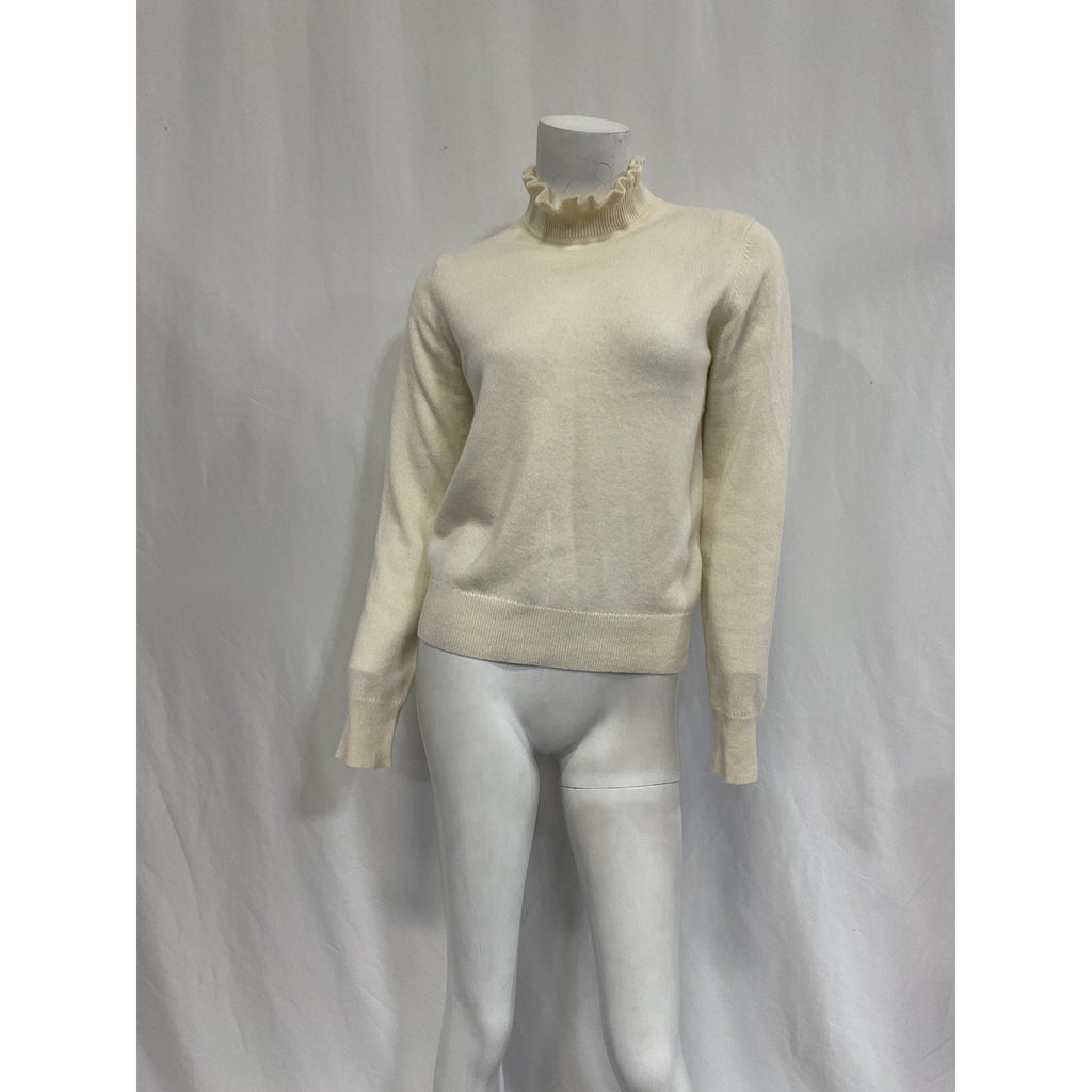 Nili Lotan 'Francis' White Mockneck Sweater Size S