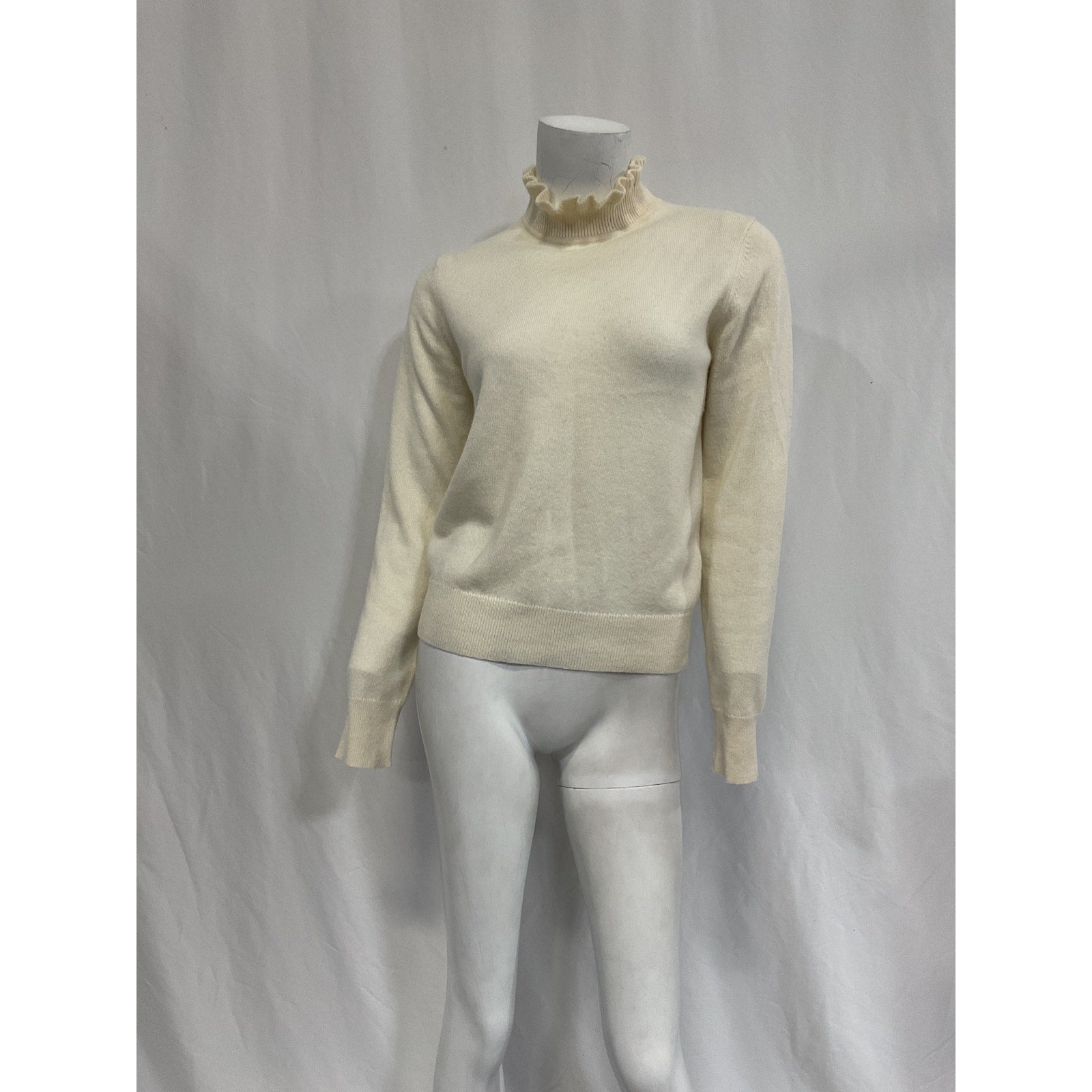 Nili Lotan 'Francis' White Mockneck Sweater Size S