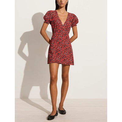 Faithfull The Brand 'Albertina' Red Crepe Mini Dress Size S - NWT