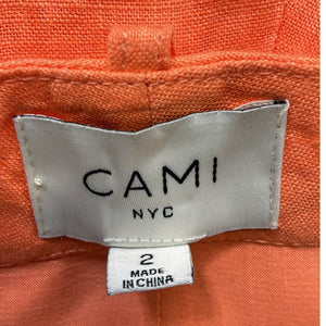Cami Nyc Tailored Orange Rabia Shorts Size 2