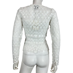 Reformation Lace White Simona Blouse Size 0