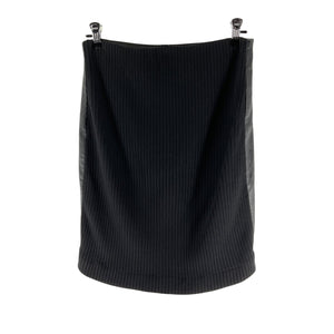 Theory Sleek Black Leather Rib Knit Combo Pencil Skirt Size S