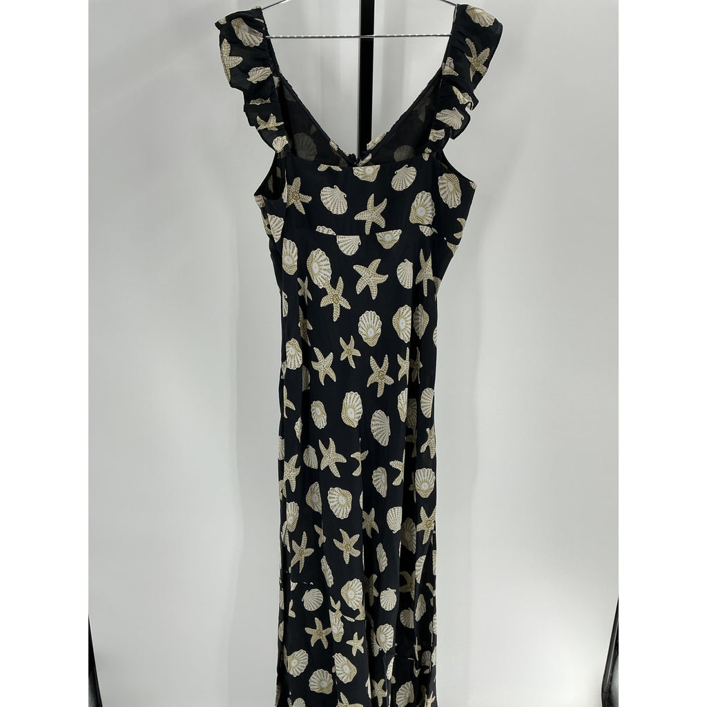 Saylor 'Gali' Black Viscose Seashell Print Dress Size XL