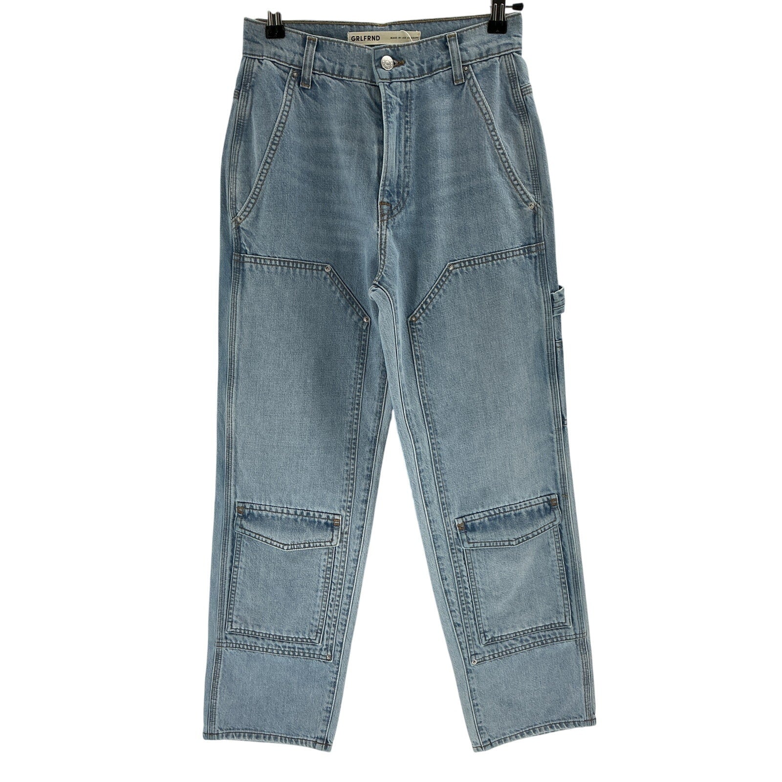 Grlfrnd 'Milla' Blue Cotton Utility Slouch Denim Jean Size 23