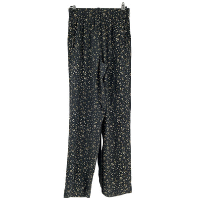 Ganni Floral Print Black Straight Leg Pants Size 36 EU / US 4