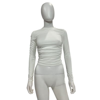Alice + Olivia Ruched Off White Percy Top Size XS