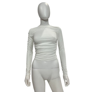 Alice + Olivia Ruched Off White Percy Top Size XS