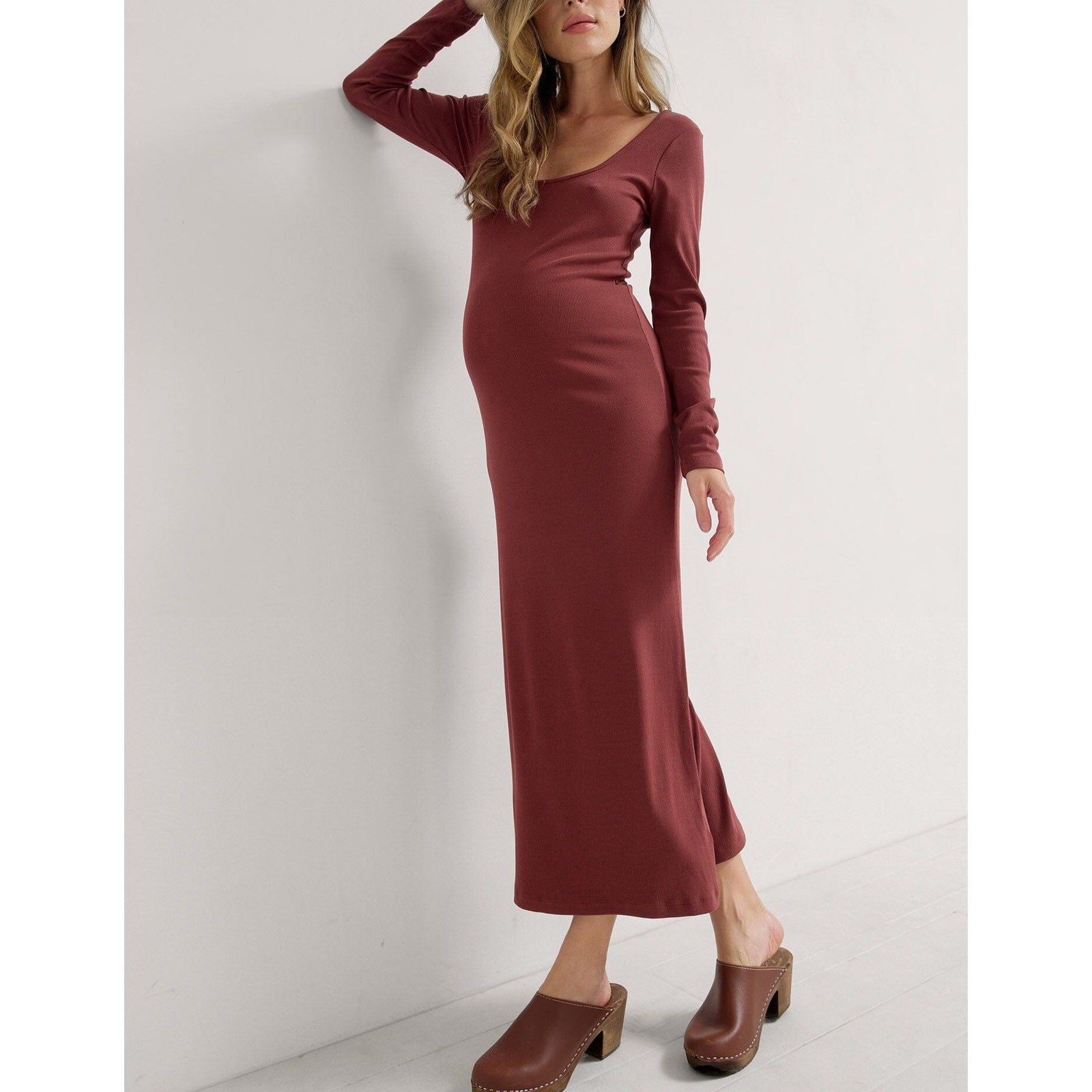 Hatch The Longsleeve Red Rayon Rib Dress Size 2