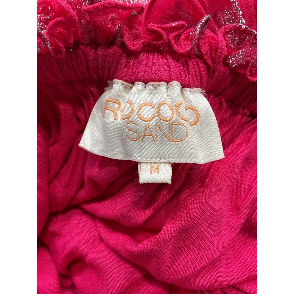 Rococo Sand 'Vega' Pink Georgette Metallic Star Maxi Dress Size M