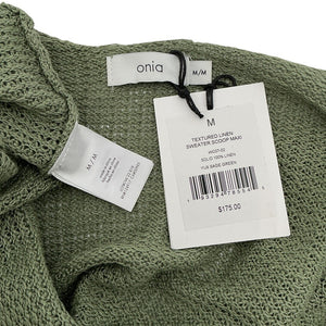 Onia Textured Green Scoop Neck Maxi Dress Size M