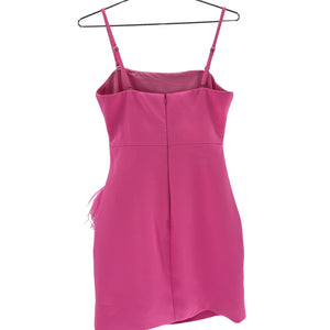 Likely Feather Trimmed Magenta Owens Mini Dress Size 8
