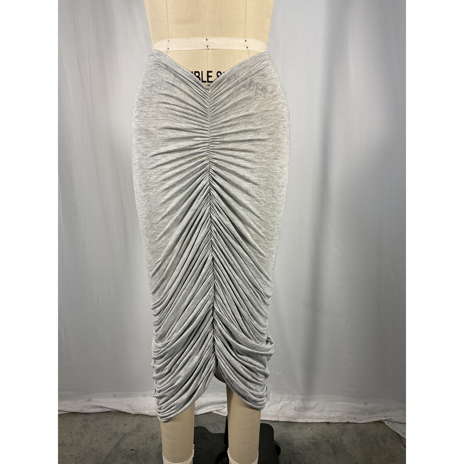 Norma Kamali 'Shirred' Gray Skirt Size XS