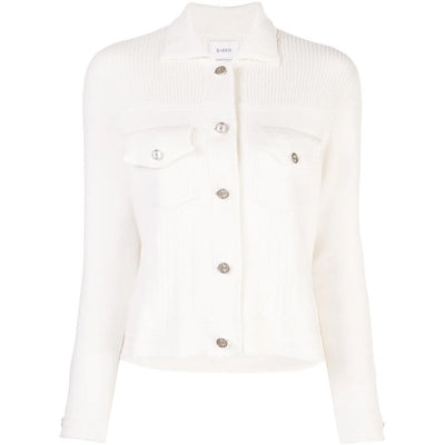 Barrie Ribbed White Buttoned Jacket Size XS