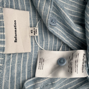 Reformation Oversized Blue Ian Shirt Size XS