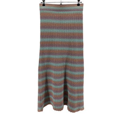 Misa Los Angeles Striped Blue Combo Luca Skirt Size S